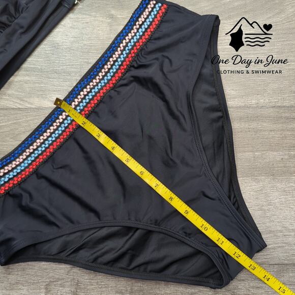 Cupshe Embroidered High Waist Triangle Bikini Swimsuit Size XL - Picture 6 of 7